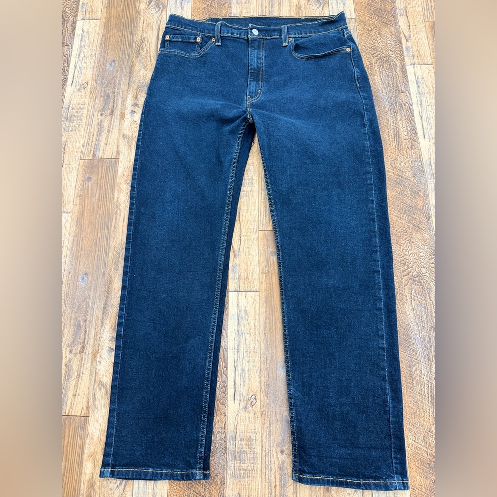 Levi's Style 505 Men's Dark Blue Straight Jeans, Size 38X30, Dark Wash